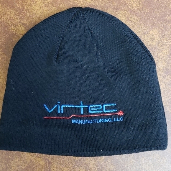BEANIE Stocking Hat Unused Black Virtec Mfg Advert - Picture 1 of 5